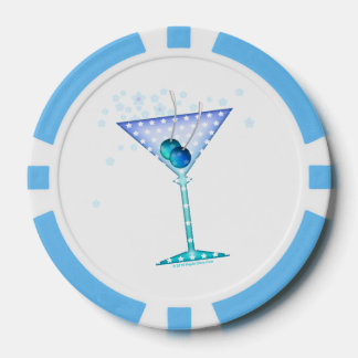 CUSTOM POKER CHIPS - BLUE MARTINI