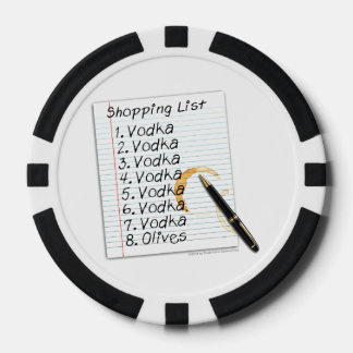 CUSTOM POKER CHIPS - VODKA SHOPPING LIST
