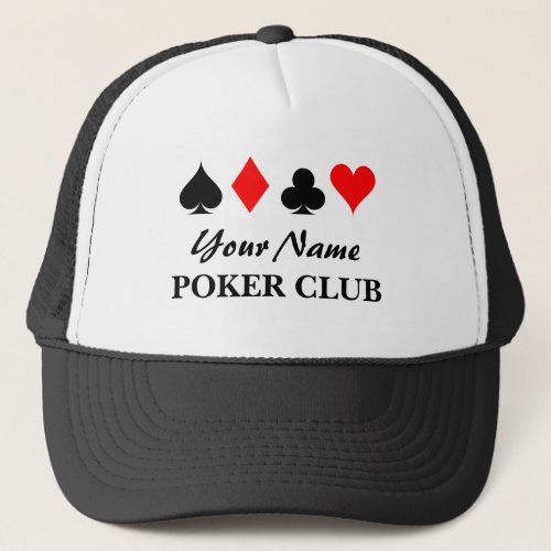 Custom poker club trucker hat gift for players