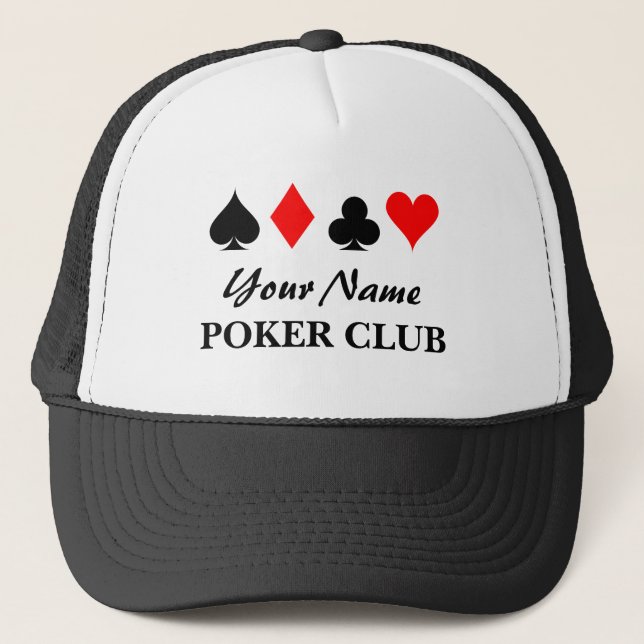 Custom poker club trucker hat gift for players (Front)