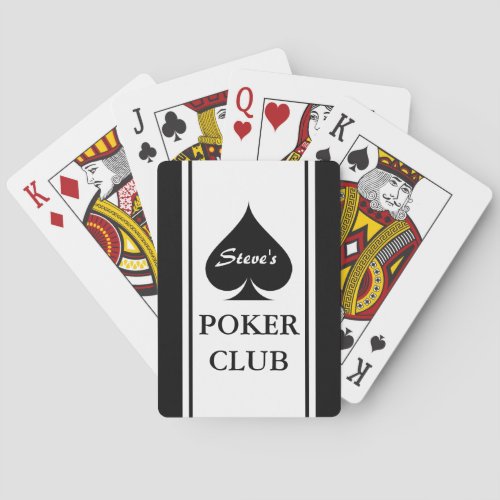 Custom poker playing cards with Ace of spades