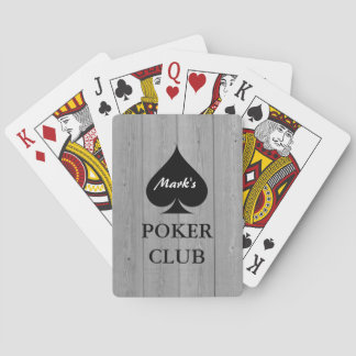 Custom poker playing cards with spade suit