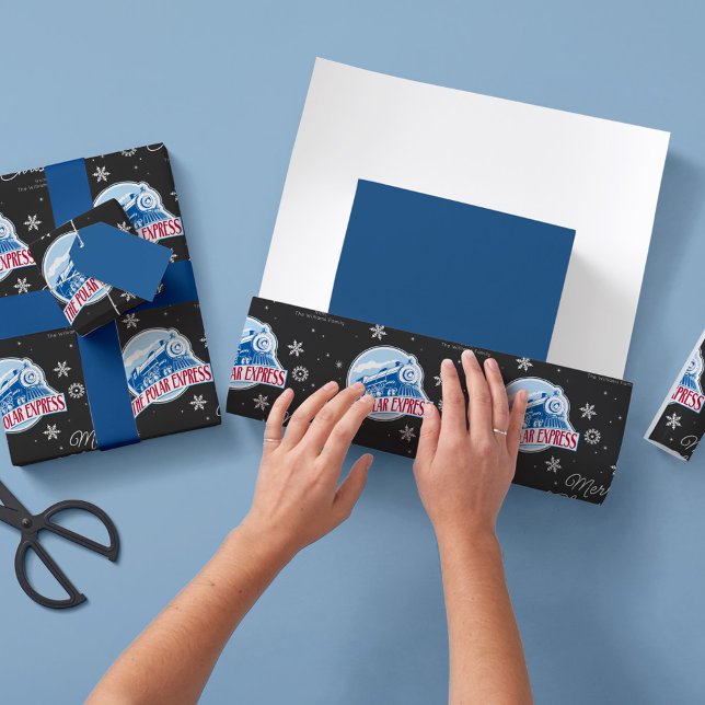 Custom Polar Express Train Christmas Snowflake Wrapping Paper (Creator Uploaded)