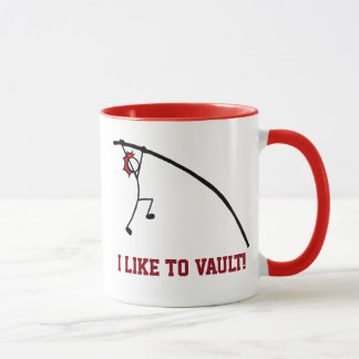 Custom Pole Vault Red I Like To Vault Mug