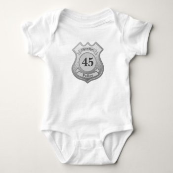 Custom Police Badge Number Baby Bodysuit by ThinBlueLineDesign at Zazzle