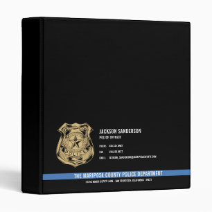 Custom Police Department Law Enforcement Logo 3 Ring Binder