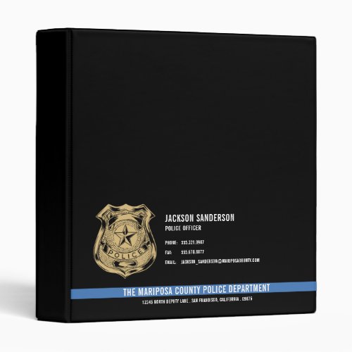 Custom Police Department Law Enforcement Logo 3 Ring Binder
