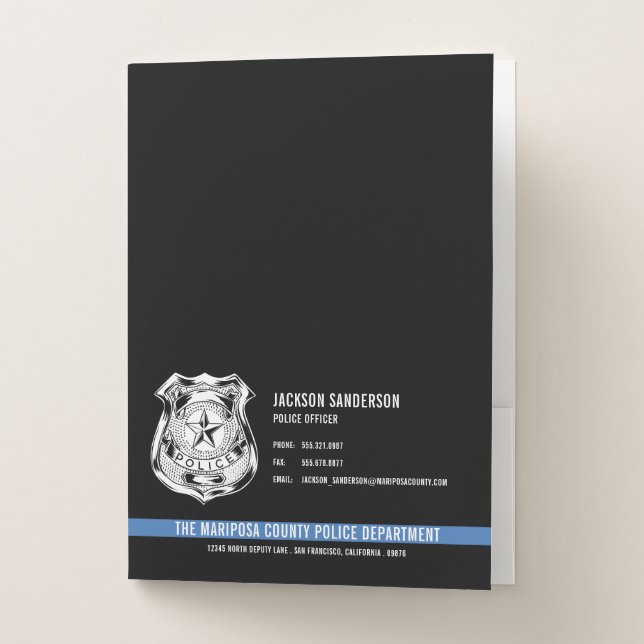 Custom Police Department Law Enforcement Logo Pocket Folder (Front)