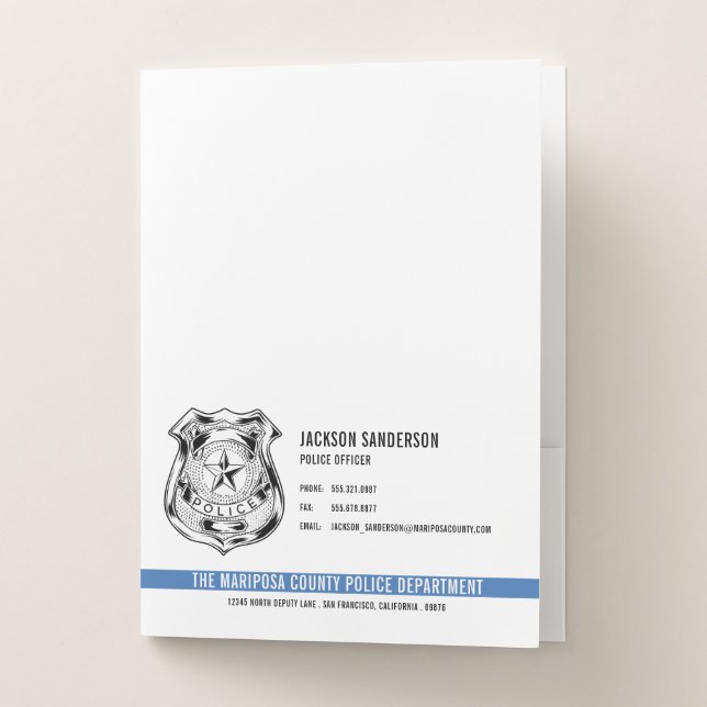 Custom Police Department Law Enforcement Logo Pocket Folder (Front)