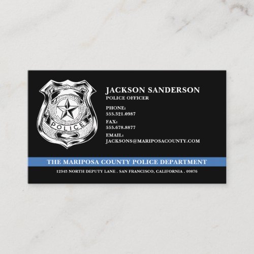Custom Police Department Law Enforcement QR Code Business Card
