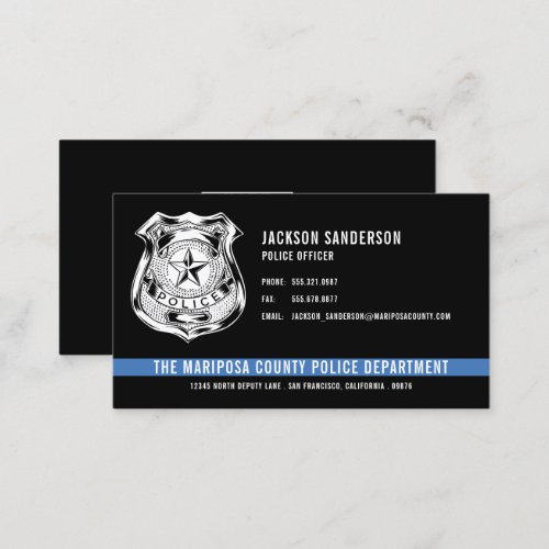Custom Police Department Law Enforcement QR Code Business Card