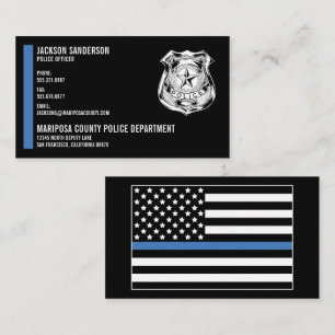 Custom Police Department Thin Blue Line Logo Business Card