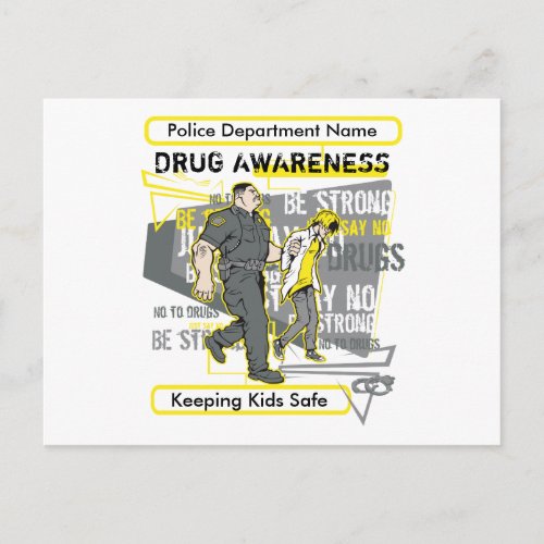 Custom Police Drug Awareness Postcard