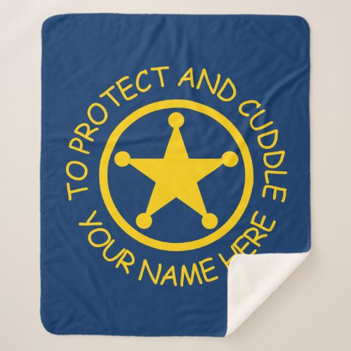 Custom police law enforcement to protect  cuddle sherpa blanket