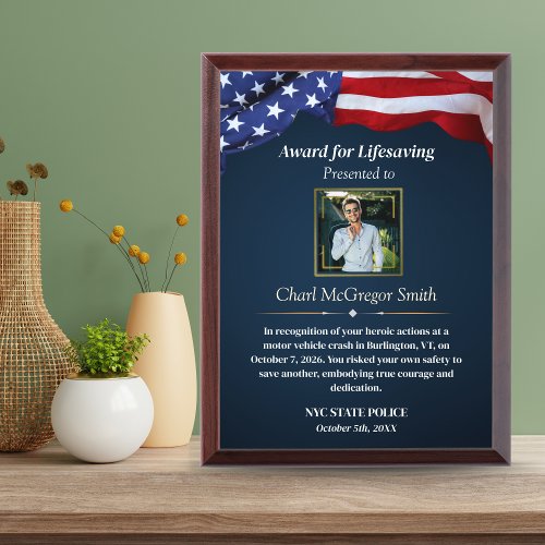 Custom Police & Military American Flag With Photo 