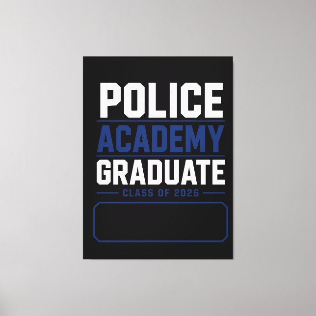 Custom Police Name Class 2026 Grad Gift Canvas Print (Front)