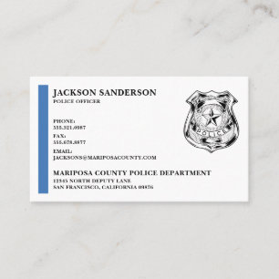 Custom Police Officer Department Law Enforcement Business Card