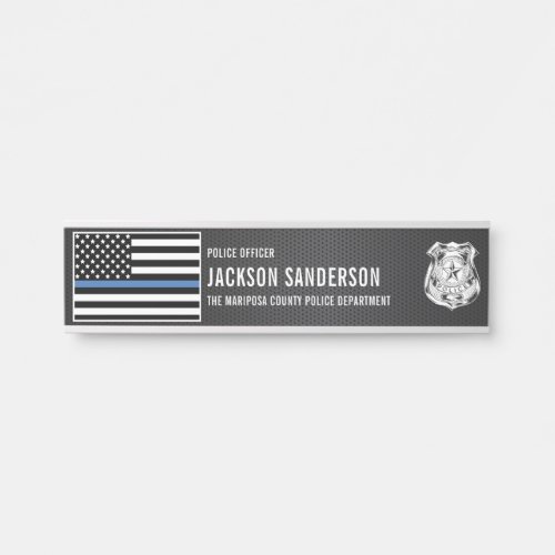 Custom Police Officer Department Thin Blue Line Door Sign