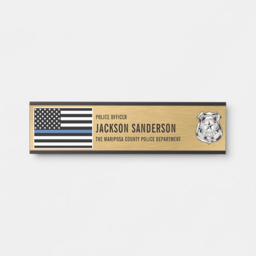 Custom Police Officer Department Thin Blue Line Door Sign