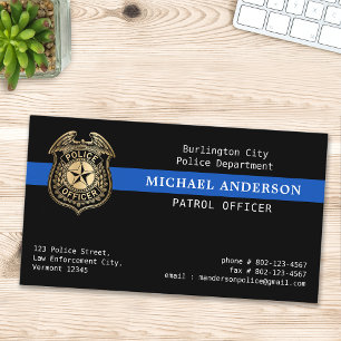 Custom Police Officer Dept Law Enforcement Logo Business Card