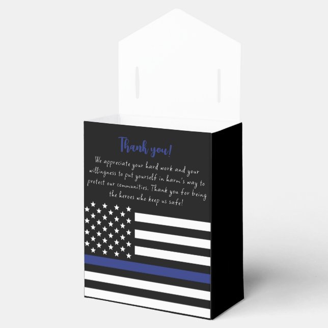 Custom Police Officer Law Enforcement Appreciation Favor Boxes (Opened)