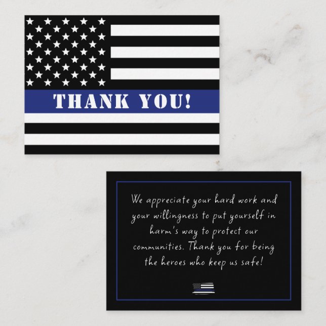 Custom Police Officer Law Enforcement Appreciation Note Card (Front/Back)