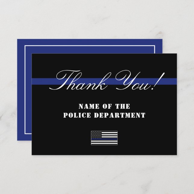 Custom Police Officer Law Enforcement Appreciation Thank You Card (Front/Back)