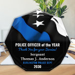 Custom Police Officer Of The Year Thin Blue Line Acrylic Award<br><div class="desc">Celebrate and show your appreciation to an outstanding Police Officer with this Thin Blue Line Police Officer Of The Year Award - American flag design in Police Flag colors , modern black blue design.. Personalize this police officer award with officers name, text with law enforcement department name, community, and date...</div>