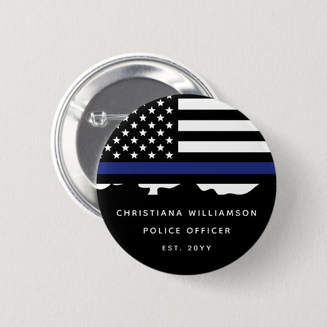 Custom Police Officer Police Academy Graduation  Button (Front & Back)
