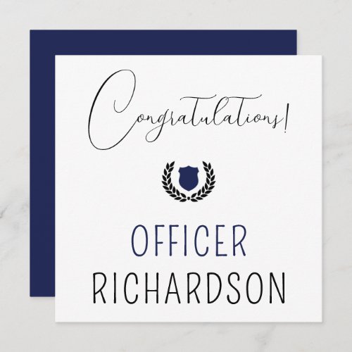 Custom Police Officer Police Academy Graduation Card