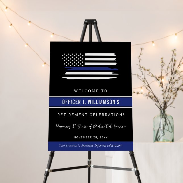Custom Police Officer Retirement Celebration Foam Board (In Situ (Stand))