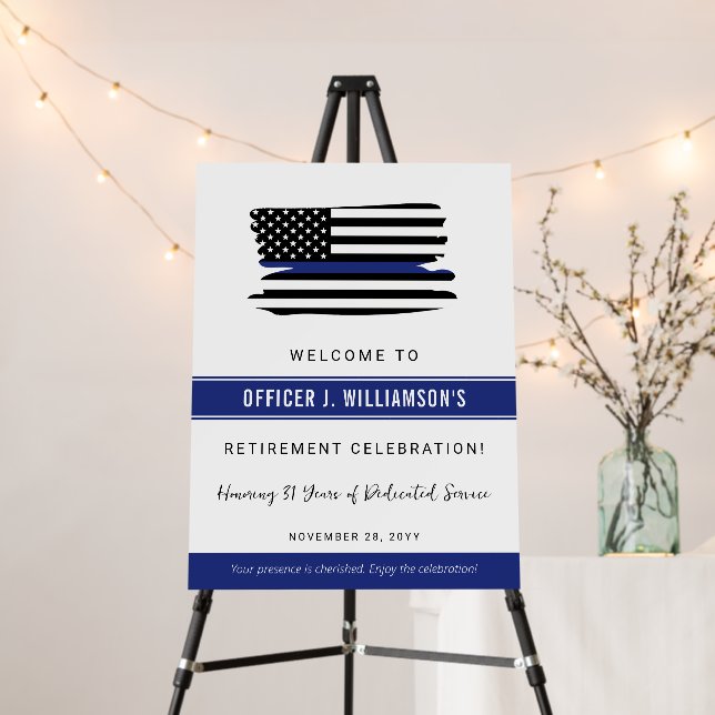 Custom Police Officer Retirement Celebration Foam Board (In Situ (Stand))