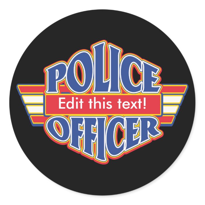 Custom Police Officer Round Stickers