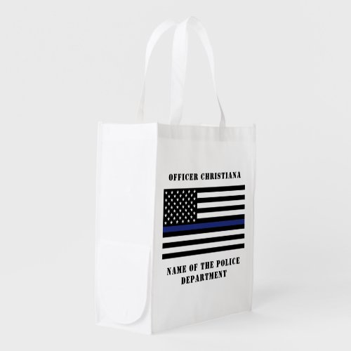 Custom Police Officer Thin Blue Line Police Bag