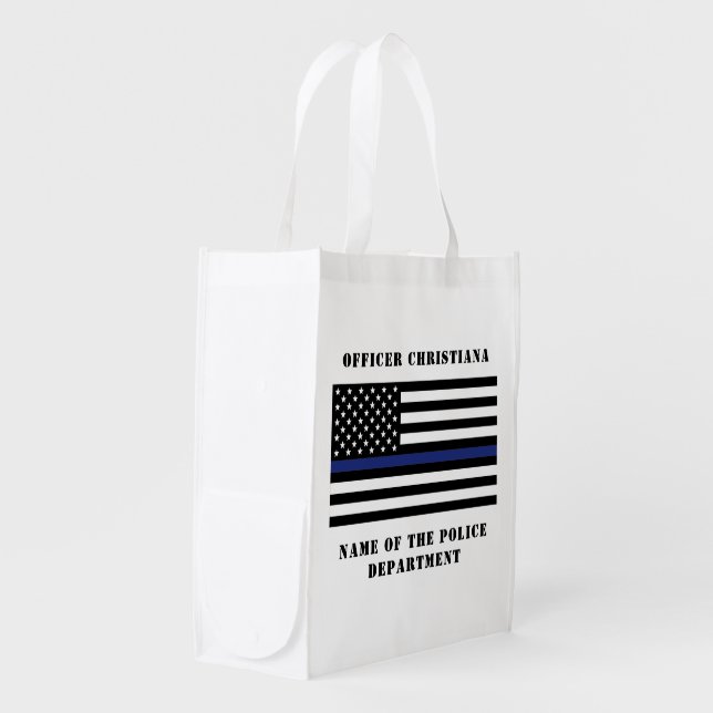 Custom Police Officer Thin Blue Line Police Bag (Front Side)