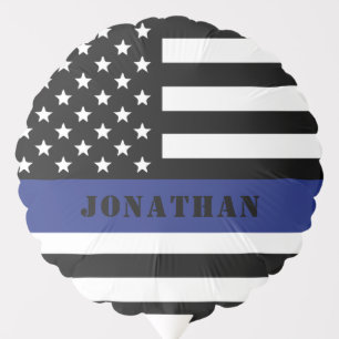 Custom Police Officer Thin Blue Line Police Dept. Balloon