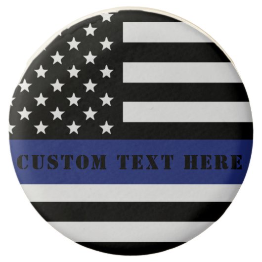 Custom Police Officer Thin Blue Line Police Dept. Chocolate Covered Oreo (Front)