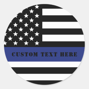 Custom Police Officer Thin Blue Line Police Dept. Classic Round Sticker