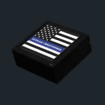 Custom Police Officer Thin Blue Line Police Dept. Gift Box<br><div class="desc">Personalized Police Officer Thin Blue Line USA Flag Police department Gifts!</div>