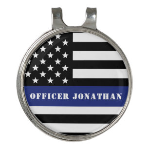 Custom Police Officer Thin Blue Line Police Dept. Golf Hat Clip