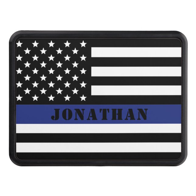 Custom Police Officer Thin Blue Line Police Dept. Hitch Cover (Front)