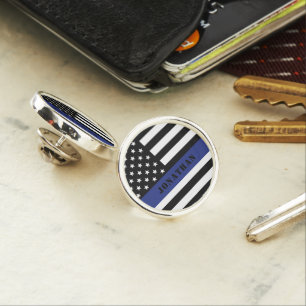 Custom Police Officer Thin Blue Line Police Dept. Lapel Pin