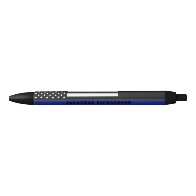 Custom Police Officer Thin Blue Line Police Dept Pen (Front)