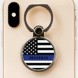 Custom Police Officer Thin Blue Line Police Dept. Phone Ring Stand