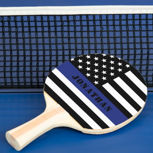 Custom Police Officer Thin Blue Line Police Dept Ping Pong Paddle