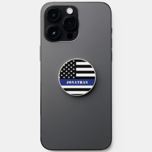 Custom Police Officer Thin Blue Line Police Dept. PopSocket