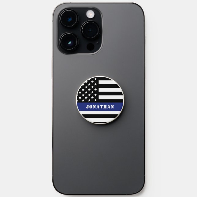 Custom Police Officer Thin Blue Line Police Dept. PopSocket (Front)