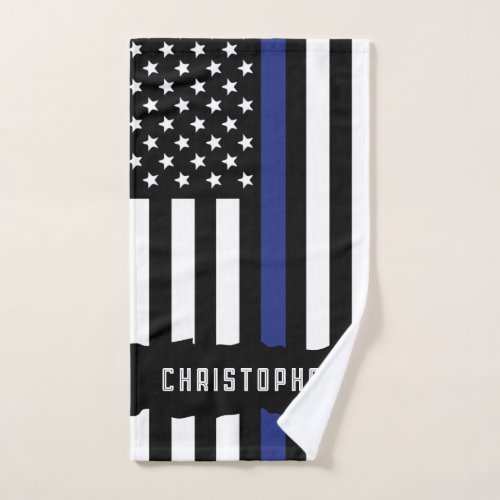 Custom Police Officer Thin Blue Line Police Hand Towel