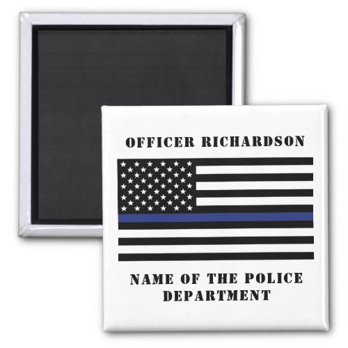 Custom Police Officer Thin Blue Line Police Magnet