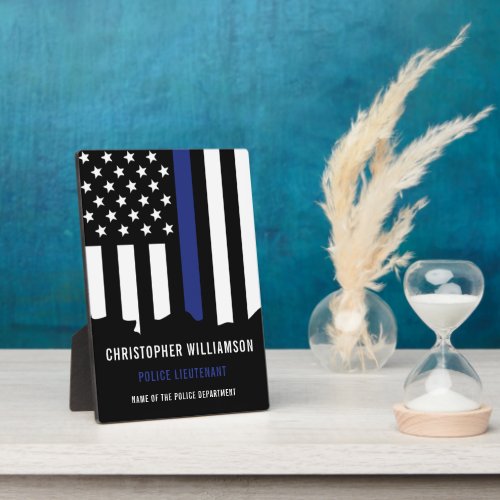 Custom Police Officer Thin Blue Line Police Plaque